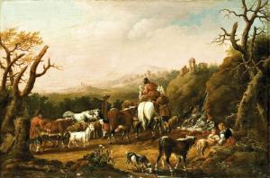 MAURER Ignác 1787-1831,Romantikus táj pásztorokkal,Nagyhazi galeria HU 2008-12-09