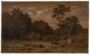 MAURER Jacob 1826-1887,Waldlichtung mit 2 Figuren,Dobritz DE 2021-11-13
