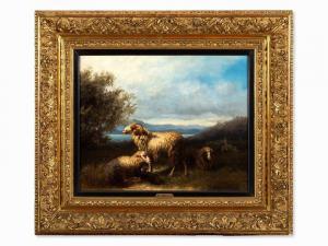 MAURER Julius 1855-1922,Flock of sheep on a Lakeshore,1885,Auctionata DE 2014-12-02