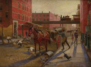 MAURER Louis 1832-1932,View of Forty-third Street West of Ninth Avenue,1883,William Doyle 2018-04-18