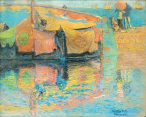 MAUTSCHENBACHER ODON Miklosi 1881-1942,Port of Piran,1913,Nagyhazi galeria HU 2021-02-23