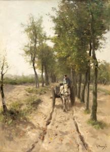 MAUVE Anton 1838-1888,A farmer riding home on the Torenlaan in Laren,Venduehuis NL 2023-11-14