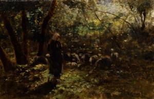 MAUVE Anton 1838-1888,Girl with Sheep (Mädchen mit Schafe),William Doyle US 2024-01-25