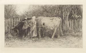 MAUVE Anton 1838-1888,Mädchen mit Kühen,Kastern DE 2013-12-07