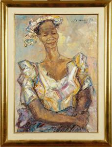 MAVINGA Ma Nkondo Ngwala 1937,Portrait d'Africaine,1987,Galerie Moderne BE 2018-09-11