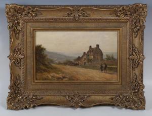 MAWLEY George,Landscape with Figures on a Road near 'The Swan' P,1871,Tooveys Auction 2022-09-07