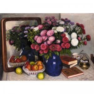 MAXIMENKO Taras 1884-1972,still life with vase of flowers and mirror,1942,Sotheby's GB 2004-12-02