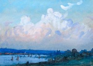 MAXWELL Donald 1877-1936,A river estuary with town and shipping,possibly th,Bonhams GB 2010-12-07