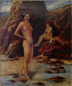 MAXWELL Jack 1900-1900,Two Nudes at the Beach,Clars Auction Gallery US 2009-03-07
