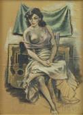 MAXWELL John Alan 1904-1984,Illustration of a Partially Nude Seated Woman,Skinner US 2014-02-12