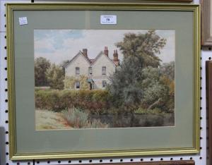 maxwell,View of a House from the Bank of a Pond,Tooveys Auction GB 2009-10-06