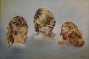 may wilfred glyndon 1922-2007,Study of three Female Heads,1970,David Duggleby Limited GB 2018-04-07