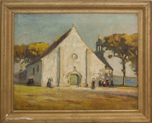 MAYBEE Eli D. 1800-1900,The Old Church, Brittany,1910,Cottone US 2017-01-25