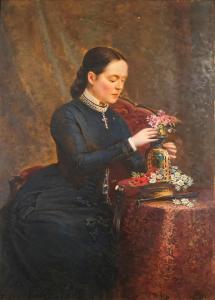 MAYE Henry Thomas 1800-1800,A lady arranging flowers,1879,Bellmans Fine Art Auctioneers 2021-08-03