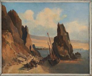 MAYER Auguste Etienne Fr 1805-1890,Bord de mer aux environs de Saint-Malo,1852,Adjug'art 2023-07-08