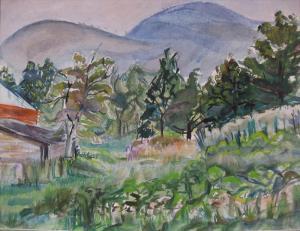 MAYER Bena Frank 1900-1991,Landscape with Trees and Hills,Litchfield US 2011-10-12