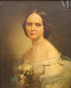 MAYER Constant 1829-1911,Portrait de femme à la robe blanche,Millon & Associés FR 2024-02-15