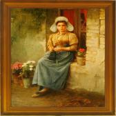 MAYER Constant 1829-1911,Young girl sitting in a windowsill,Bruun Rasmussen DK 2009-02-02