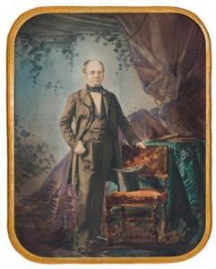 MAYER Ernest & PIERSON Louis 1817-1865,Portrait studio d'un homme et haut de for,c.1880,Joron-Derem 2017-06-30