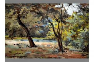 MAYER Ernst Karl Erich 1876-1960,LANDSCAPE WITH TREES,1935,Ashbey's ZA 2015-08-13