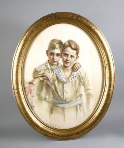 MAYER FELICE Felix 1876,Knabenportrait zweier Jungen, in ungezwungener Ver,Mehlis DE 2008-05-30