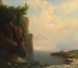 MAYER Friedrich 1825-1875,Romantische Landschaft mit Bergsee,1860,Wendl DE 2020-10-22