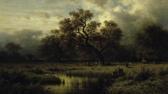 MAYER Jakob 1828,Evening mood in a wide river pasture,Van Ham DE 2007-11-17