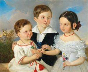 MAYER Johann Nepomuk 1805-1866,Three Siblings,Palais Dorotheum AT 2018-12-10