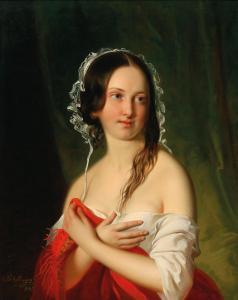 MAYER Johann Nepomuk 1805-1866,Young Beauty,1845,Palais Dorotheum AT 2019-06-24