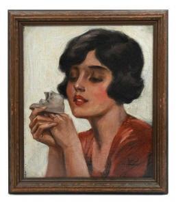 MAYER LOUIS 1869-1969,Young Beauty Holding a Baby's Shoe,Burchard US 2020-12-13