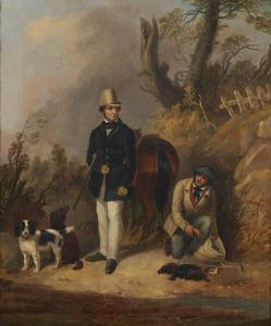MAYERS Ralph 1800-1900,Sportsman with gun, Gillie, horse & dogs,19th century,Rosebery's 2019-08-17