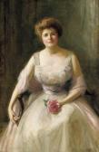 MAYNARD Richard Field 1875,Portrait of a Lady with a Pink Rose,1918,Christie's GB 2002-07-17