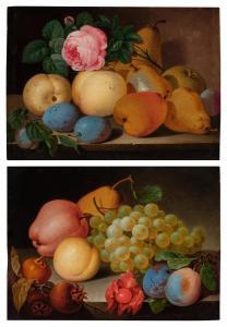 MAYRHOFER Johann Nepomuk,Pair of Still Lifes with Fruits, Nuts, and Flowers,Sotheby's 2024-02-01