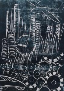 MAYRING Lothar,abstract city scene,2011,Burstow and Hewett GB 2024-02-29
