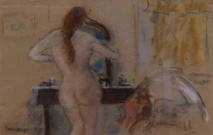 MAZE Paul Lucien 1887-1979,Female nude, standing at a dressing table,Gilding's GB 2024-02-13