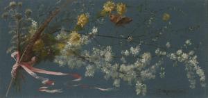 MAZEROLLE Alexis Joseph 1826-1889,A Sprig of Blossom with a Butterfly,Christie's GB 2023-06-15