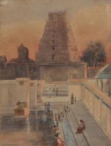 MAZUMDAR Hemendranath 1894-1948,Temple in the South,Saffronart India IN 2022-06-22