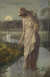 MAZUMDAR Hemendranath 1894-1948,Untitled (Woman in Moonlight),Christie's GB 2019-03-20
