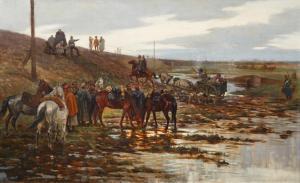 MAZUROWSKI Wiktor 1859-1944,River Crossing,2000,Shapiro Auctions US 2024-01-27