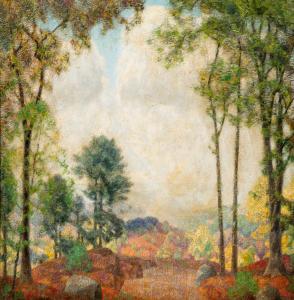 MAZZANOVICH Lawrence 1872-1946,Landscape with Trees and Hills,Hindman US 2021-09-27