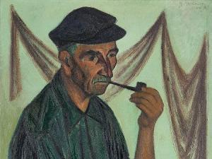 MAZZELLA Mario 1923-2008,Smoking Fisherman with Pipe,1963,Auctionata DE 2014-08-28