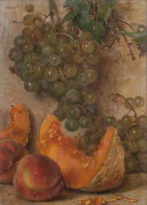 MAZZETTI Emo 1870-1955,Natura morta con uva e melone,Fidesarte IT 2023-07-10