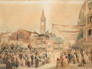 MAZZOLA DI VALDUGGIA Giuseppe 1748-1838,"Processione a Sant'Eustorgio per ,Il Ponte Casa D'aste Srl 2013-11-12