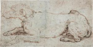 Mazzola Girolamo Francesco Maria 1503-1540,A dog wearing a collar decorated with scallop ,Sotheby's 2022-01-27