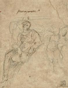Mazzola Girolamo Francesco Maria 1503-1540,Study for a spandrel design with a female fig,Christie's 2009-01-30