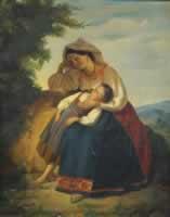 MAZZOLA Giuseppe,Ritratto di popolana con figlia,1850,Colasanti Casa D'Aste Roma 2016-10-25