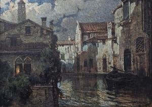 MAZZOLANI Bruto 1880-1949,Notturno veneziano,Errico casa d'aste IT 2024-04-27