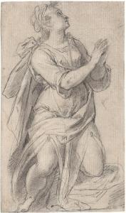 MAZZONI Giulio 1525-1618,Kniende Frau mit zum Gebet gefalteten Händen,Galerie Bassenge DE 2018-06-01