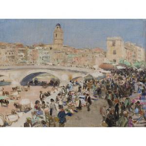 Mc BEY James 1883-1959,THE MARKET AT GERONA,1921,Lyon & Turnbull GB 2016-12-08