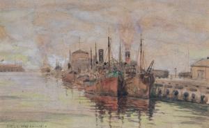 MC GILLIV STRACHAN STEWART Ray 1858-1932,SHIPS AT HARBOUR.,1920,Ritchie's CA 2007-03-06